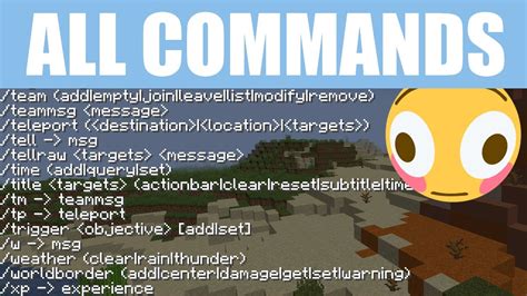 commands in minecraft